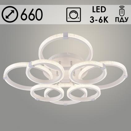 Люстра DK06353D/4+4A PR WT+CR белый/хром 176W LED 3000K-6000K d660 ПДУ(ИК) диммер, HN24